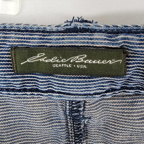 Eddie Bauer Women's Striped Distressed Denim Cropped Pants Size 8 - Picture 7 of 15